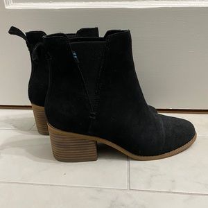 Tom’s black suede booties